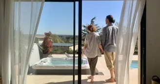 Villa Carpe Diem, gîte bien-être 4 * accessible PMR, climatisation /mini-piscine privée, SPA et sauna 2-3 personnes SUD Ardèche Villa Carpe Diem, gîte bien-être 4 * accessible PMR, climatisation /mini-piscine privée, SPA et sauna 2-3 personnes SUD Ardèche
