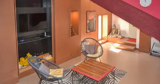 Maison Mirava-Détail Espace commun Salon_Coin TV