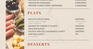 Carte traiteur automne / hiver Le Clos des Chênes