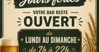 Bar l'agriculture - Affiche horaires - Entrains sur Nohain