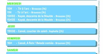 Programme activité estivale Programme activité estivale